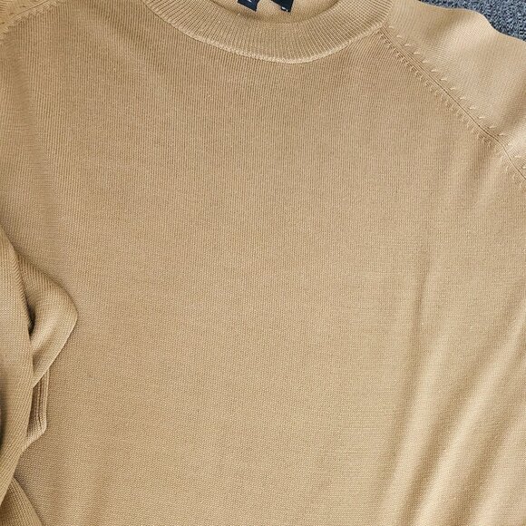 Murano silk camel Tan Closet Staple Soft pullover Luxury comfy neutral Top XL - Picture 7 of 7